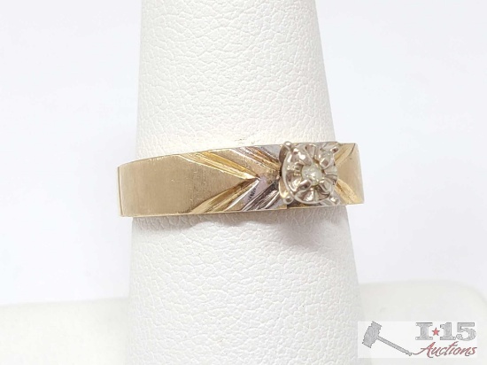 14k Gold Diamond Ring, 4g
