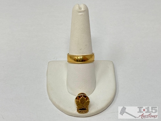 10k Gold Wedding band and Sears Pin, 5g