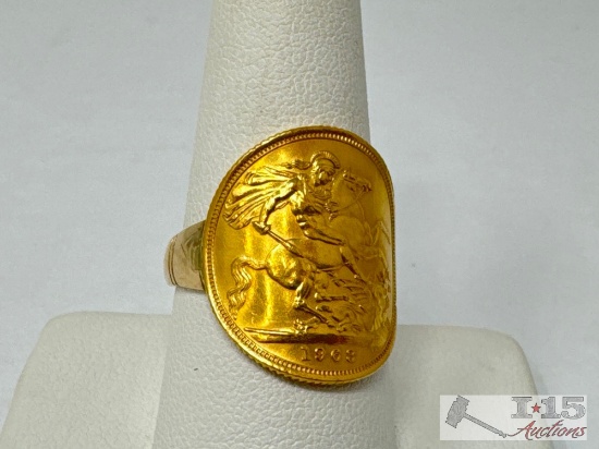 10k Band with Gold Coin, 10g