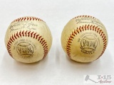 (2) Signed Official National League Baseballs