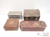 4 Wooden Jewlery Boxes