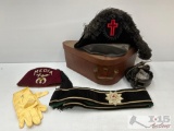 2 Masonic Knights Templar Cap, Masonic Sash