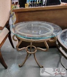Glass Top Round Accent Table