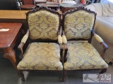 2 Vintage Carved Wooden Chairs