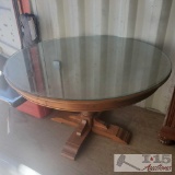 Round table with glass top