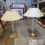 (2) Glass lamps with shades