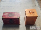 (1) Wooden Box & (1) Tin Box