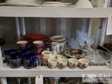 Glass Plates, Mugs, Tea Set, Tray & Cups