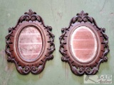 2 Wooden Mirrors