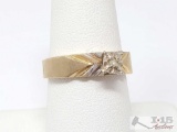 14k Gold Diamond Ring, 4g