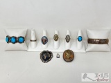 Sterling Silver Bracelets, Rings, Pendants, 134g