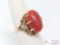 14k Gold Coral Ring, 4.2g