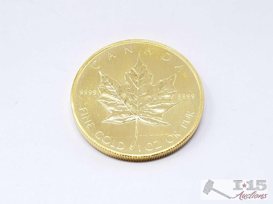 1 Oz Candian Maple Leaf .9999 Gold Coin