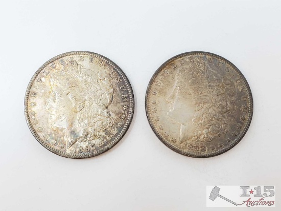 1898 and 1897 Morgan Silver Dollars