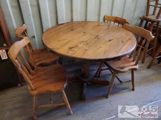 Wooden Table With 4 Wooden Chairs