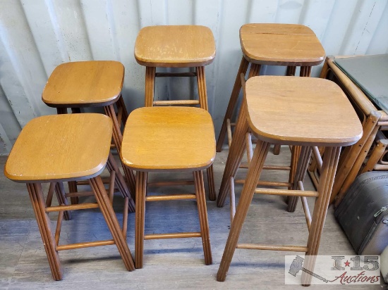 6 Wooden Stools