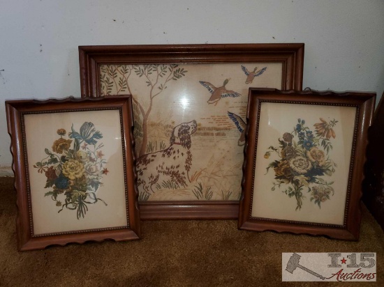 3 Pieces Of Framed Artwork