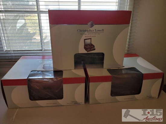 3 Brand New In Box, Christopher Lowell Wood Valet