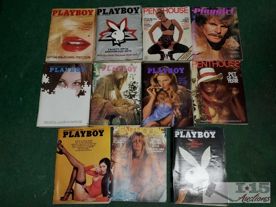 11 Vintage Playboy Magazines
