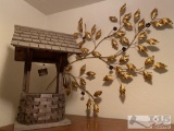 Wooden Well Decoration and Metal Branch Decoration