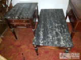 Marble Coffee Table With Matching End Table