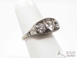 14k Gold Ring With Diamonds, 2.7g