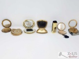 6 Vintage Makeup Compacts and Vintage Refillable Perfume Bottle