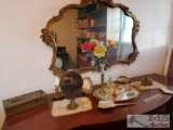 Vintage Vanity Tray, Vintage Hair Brush, Comb, Hand Held Mirror and More