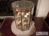 Display Case With Carved Figurines, Pendants, and More!