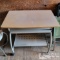 Metal Computer desk with wood top