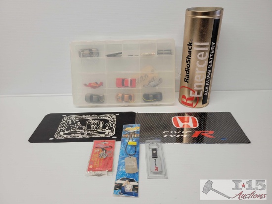 (2) License Plate Frames, (2) Key Chains, Necklace & More