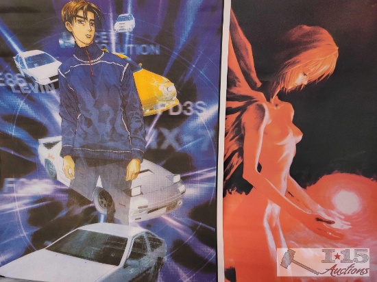 (3) Anime/Adult/ Star Wars Callendar, Flag, Poster Collection