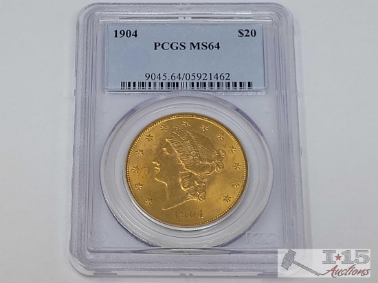 1904 $20 Liberty Double Eagle Gold Coin