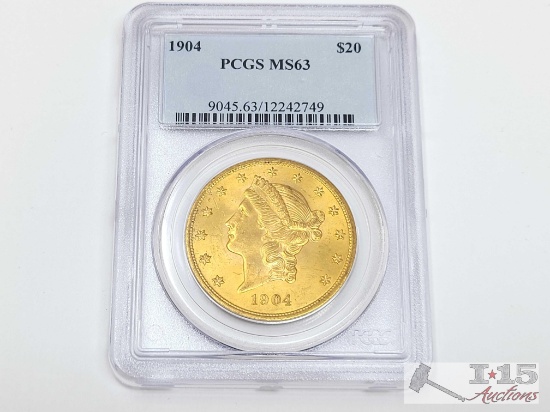 1904 $20 Liberty Double Eagle Gold Coin