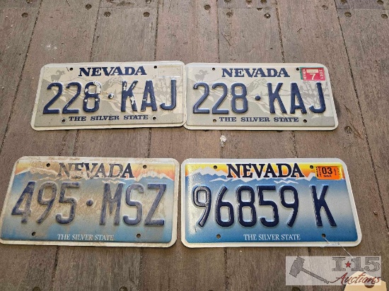4 Nevada License Plates