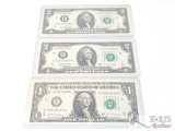 3 United States of America Banknotes
