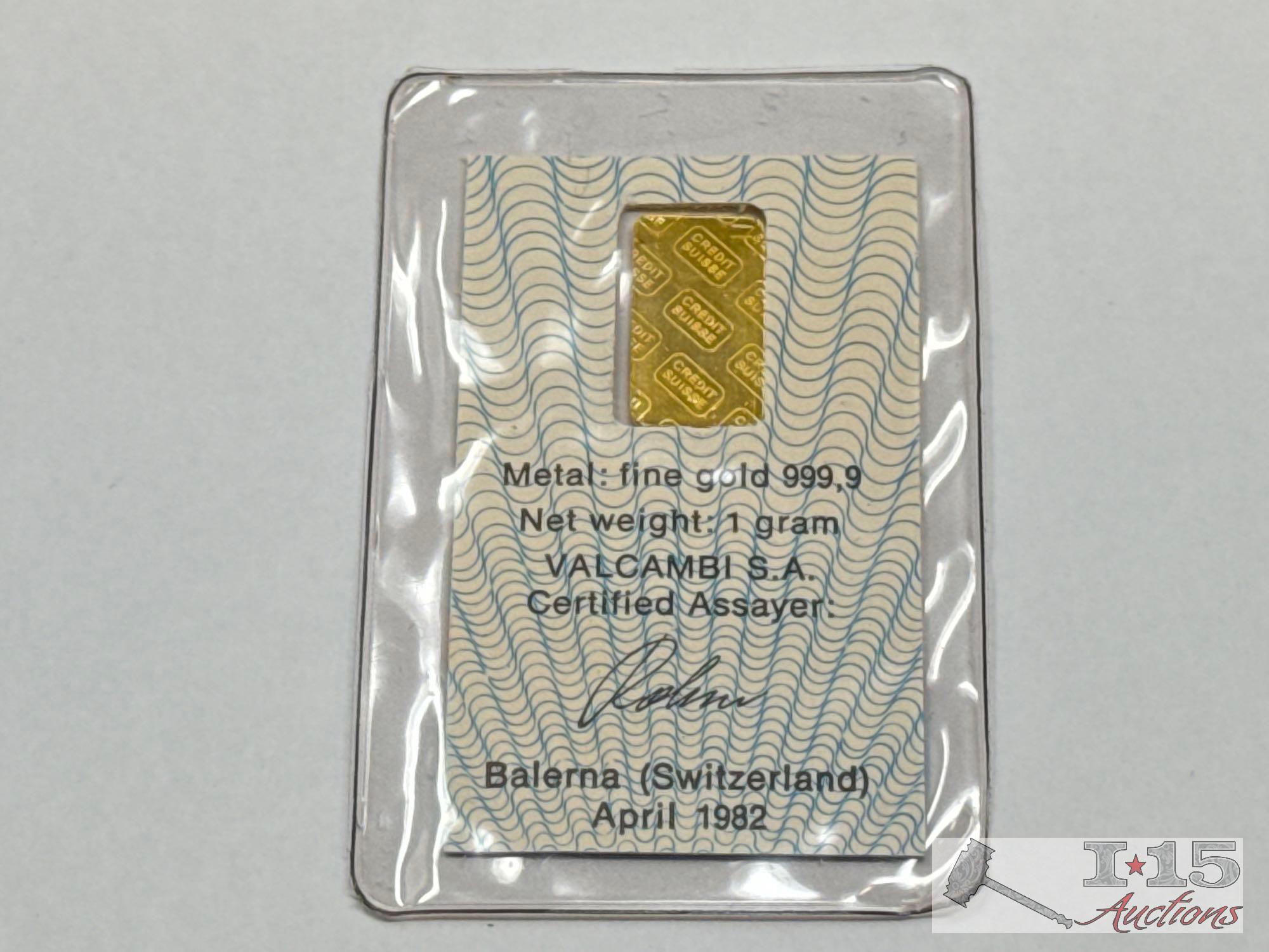 1gram Fine Gold April 1982 Assay Certificate | Proxibid
