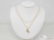 14k Gold American Flag Pendant Necklace with Extra 14k Gold Chain, 6g