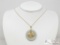 14k Gold Jade Necklace, 11g