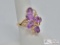 10k Gold Purple Stone Ring, 3.4g