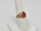 10k Gold Dark Pink Stone Ring, 2.9g