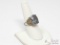 .925 Silver Ring with Light Blue Stone , 9g