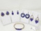 .925 Silver with Blue Stone Earrings & Bracelet, 61g