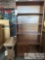 wood table wooden bookshelf