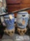 2 Garden Stools with Pedestals and Large Fan