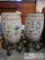 2 Garden Stools with Pedestals