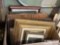 Box of Wall Paintings, Picture Frames, & Bathmat
