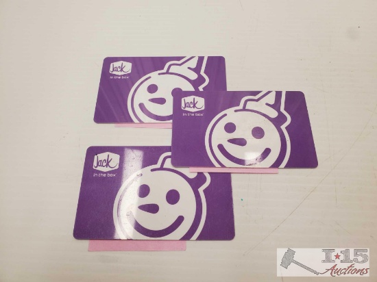 (3) Jack in the Box Giftcards