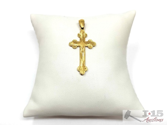 18k Gold Cross Necklace Pendant