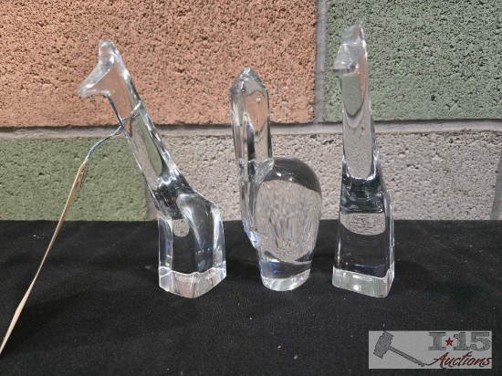 (3) Baccarat Crystal Paperweights